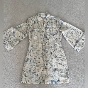 Significant Other Cream and Blue Dress Size 6